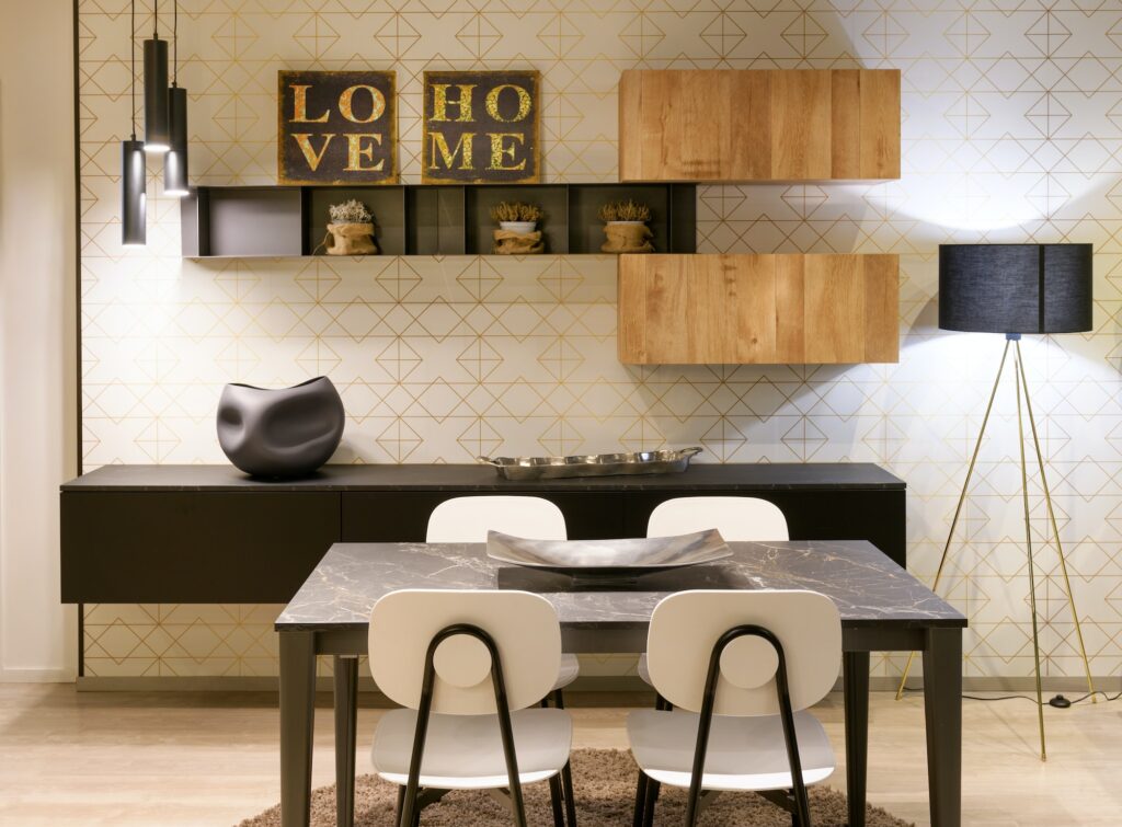 Living room with dining area